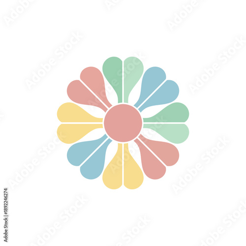Bild auf Leinwand single flat illustration vector of Assyrian rosette flower symbol