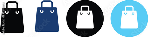 Shopping bag icon set. Solid icons vector collection.