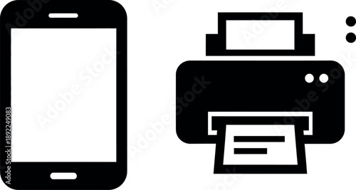 Mobile phone and printer icon