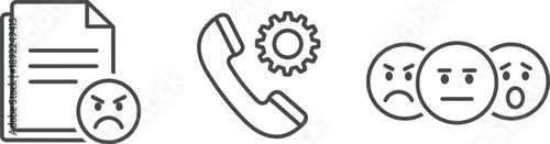 Unhappy customer service experience icons