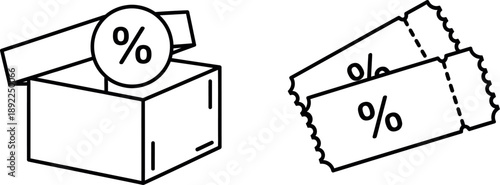 Discount offers and percentage coupons for sales