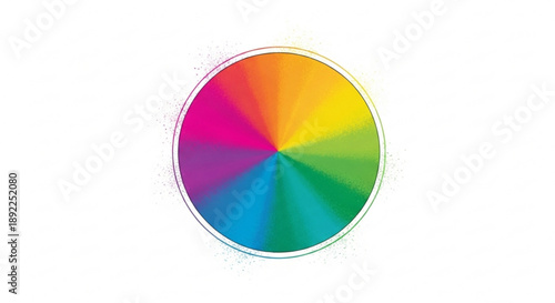 Color Wheel with Rainbow Colors on White Background