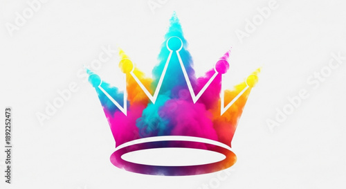 Colorful Crown Illustration Isolated on White Background