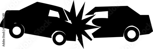 car accident  silhouette icon design template