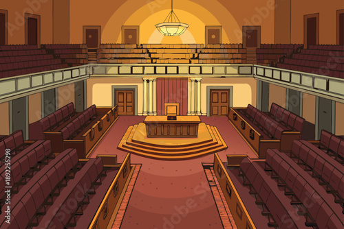 Parliament Chamber Seats Perspective