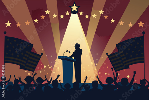 Political Speech Crowd Rally Lights