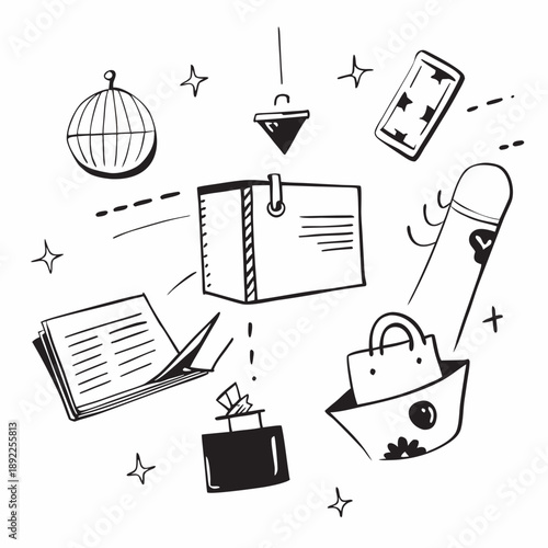 Minimal Shopping and Retail Icon Set Vector Illustration