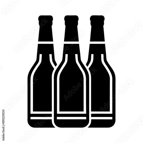 Alcohol Drink Vector Beer Bottle Icons.