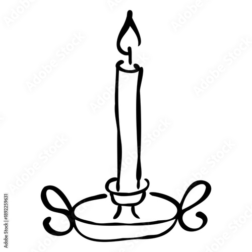 Wedding Candles Doodle Hand-Drawn Illustration
