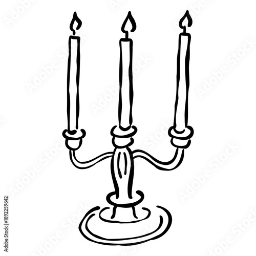 Wedding Candles Doodle Hand-Drawn Illustration