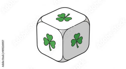 Lucky four leaf clover dice for st patrick's day symbolizing good fortune and chance