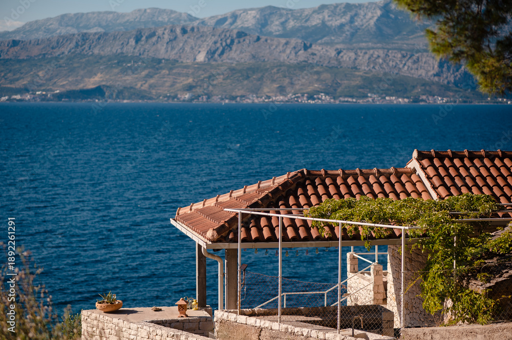 Obraz premium Croatian summer Coastal Villa View