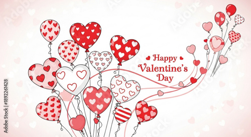 Heartfelt Valentine's Day celebration with floating heart balloons