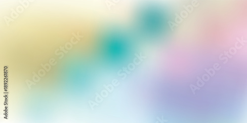 A soft, blurred abstract background featuring a gentle gradient of pastel colors including yellow, teal, pink, and purple, creating a serene and dreamy atmosphere.