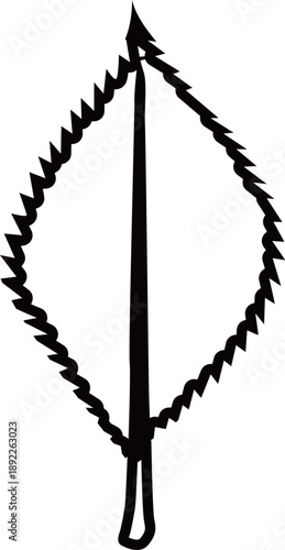 葉のアウトライン白黒線画イラスト 透明背景