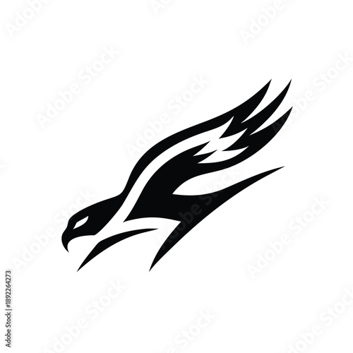 Falcon diving down with sharp motion lines dynamically