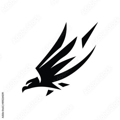 Falcon flying above diamond shaped elite business brand