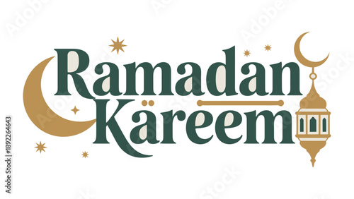 Ramadan Kareem: A festive and elegant emblem with the words Ramadan Kareem gracefully rendered in a refined script, embodying the spirit of blessings, generosity.
