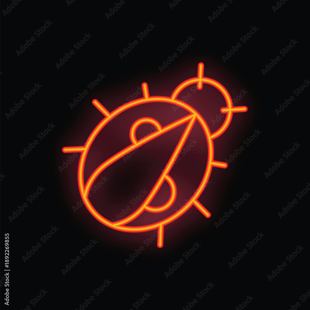 Fototapeta premium Bright orange neon pollen grain spreading in the air with sun shining on black background