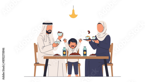 Joyful Family Meal: Capturing the heartwarming essence of family togetherness. A family joyfully gathers around a table, sharing a meal filled with love and laughter.