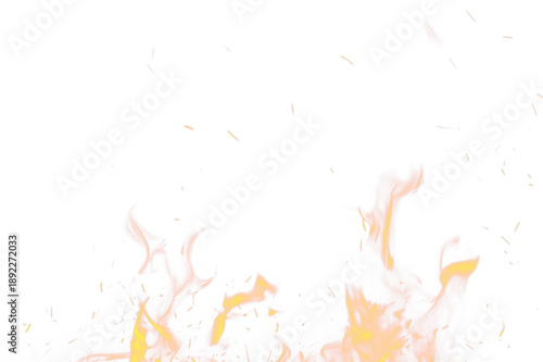 A glowing flame streak stretches across the scene, radiating warm orange and red light. Sparks flicker along the edges for dynamic motion. Perfect for fiery digital designs. PNG