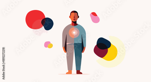 Emotional Self Sufficiency and Inner Stability Concept illustration