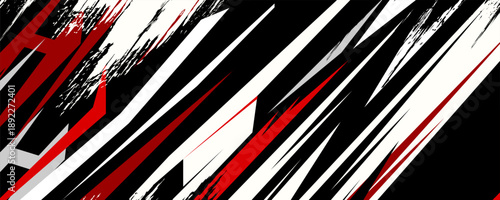 Exclusive red and black color combination sport racing car livery design, for universal medium eps10 vector ready to print.