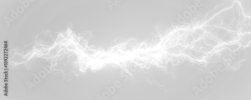 A glowing white electric arc twists and forks dynamically, illuminating the dark background. Sparks enhance movement and intensity. Ideal for futuristic or sci-fi visuals. PNG