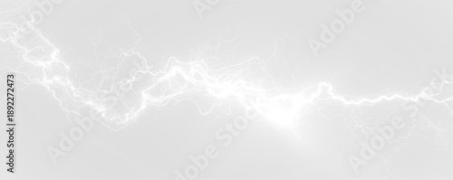 : Bright white lightning streaks slash across a dark sky, leaving neon electric trails. Sparks flicker energetically along the glowing path. Perfect for high-voltage visuals. PNG