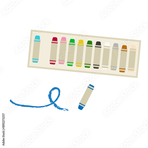 クレヨンでお絵かきするイメージイラスト｜子ども・教育・文具