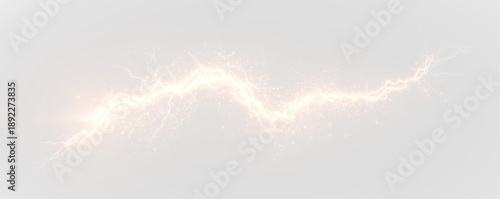 A bright yellow lightning streak flows smoothly, leaving sparks and glowing neon trails. Motion and intensity are enhanced by radiant electric glow. Perfect for sci-fi visuals. PNG