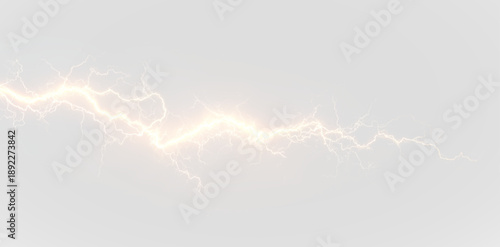 Radiant yellow electric arcs crackle across the scene, forming glowing streaks of energy. Sparks illuminate the surrounding dark background. Ideal for high-voltage digital designs. PNG