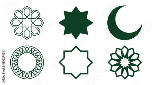 Geometric Islamic Designs: a collection of intricate Islamic geometric patterns, each a testament to the rich cultural heritage and aesthetic principles of Islamic art.