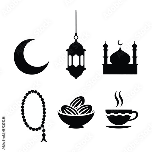 Islamic Icons: a collection of carefully crafted Islamic icons, each symbolizing essential elements of Islamic culture. From the crescent moon to the mosque, these icons evoke the essence of Islam