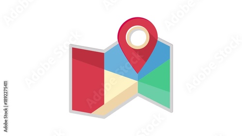Icon representing Google Maps, showcasing a red location pin on a stylized map, indicating navigation features.