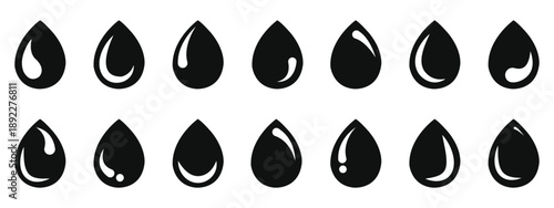 Realistic transparent water drops set. Rain drops on the glass. Isolated vector illustration