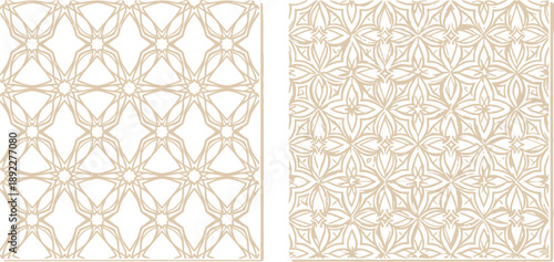 Geometric pattern design with gold and beige color