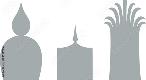 Candle silhouettes in different shapes and sizes
