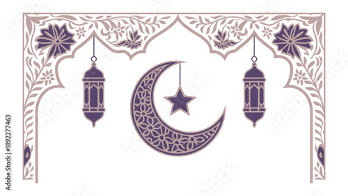 Moon and Lanterns: The crescent moon and lantern design with a backdrop of an artistic floral patterns captures the spirit of traditional festivals with a touch of elegance. 