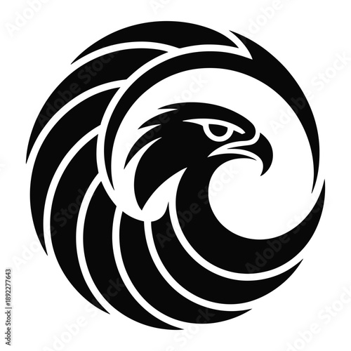 Eagle head vector icon design majestic predator animal bird flying falcon wings hunter power strength symbol