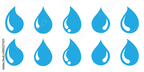 Raindrops icon line style. Graphic design element vectors. Water drop icons logo vector. Minimal teardrop icon set of liquid drops in simple vector silhouettes. Water drop icons linear icon