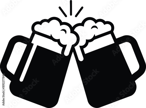 Cheers to good times with two mugs of frothy beer