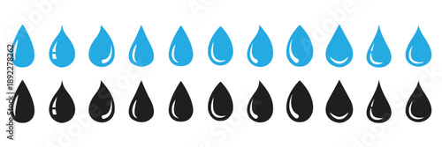 Drop icon vector collection. vector stock symbol. Water drop icon Design Template vector set for graphic work. Raindrops icon for template. Icon vector graphic set. Water drop shape icon symbol