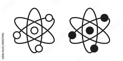 Atom icon symbol design template. Vector 10 eps.