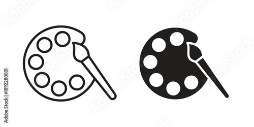 Brush and Palette icon symbol design template. Vector 10 eps.