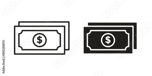 Cash icon symbol design template. Vector 10 eps.