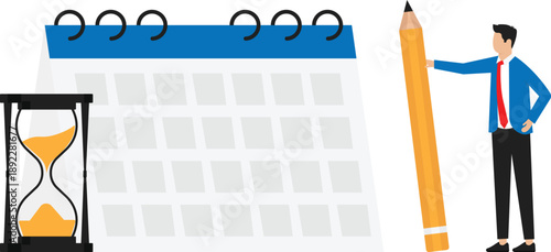 Schedule planning for work and tasks, filling check list and making schedule using calendar. Business and organization concept
