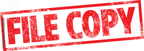File Copy. Red Rubber Stamp.