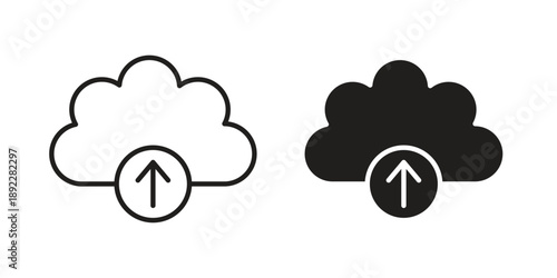 Cloud upload icon symbol design template. Vector 10 eps.