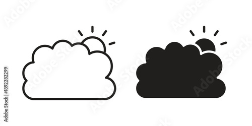Cloudy Day icon symbol design template. Vector 10 eps.